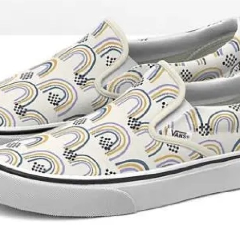 NWT Vans RAINBOW MINI CHECK MARSHMALLOW/WHITE women’s size: 6